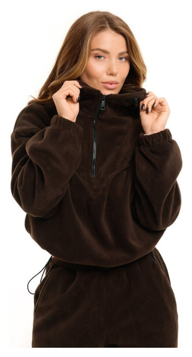 Шоколадный зимний костюм флисовый. Теплый костюм женский Pobedov Huggi женский