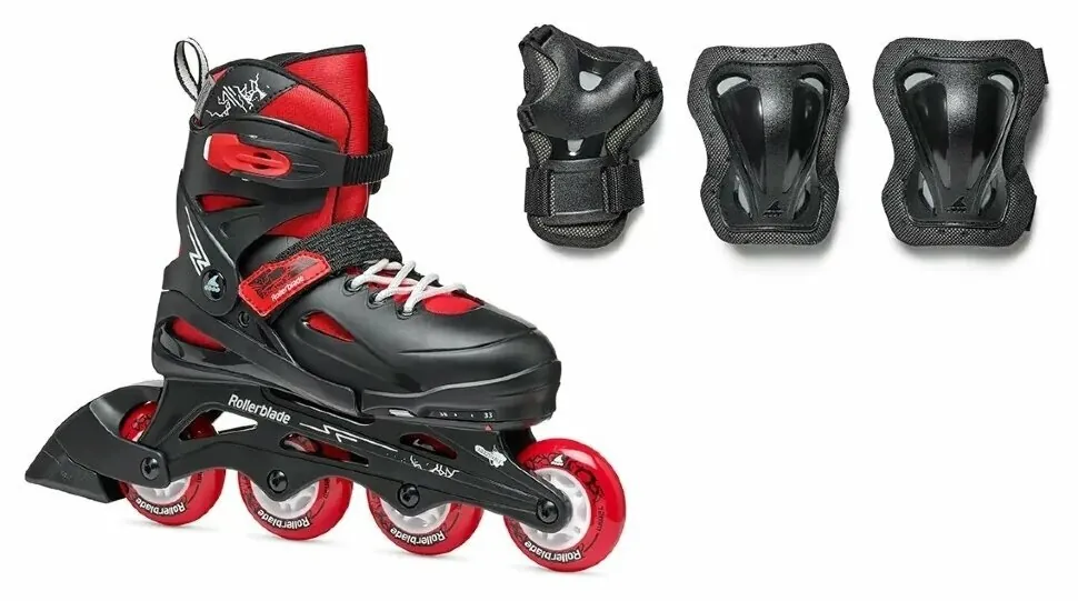 Ролики Rollerblade Fury Combo black-red (33-38)