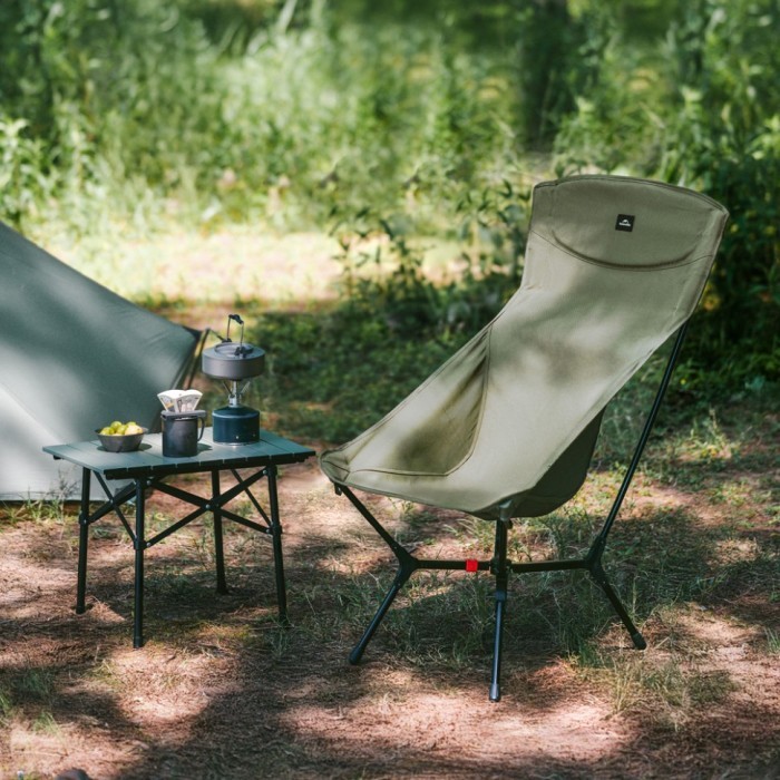 Стілець складаний ультралегкий Naturehike CNK2550JJ013 Yamami YL01, розмір L, алюміній, оливковий, укр, укр