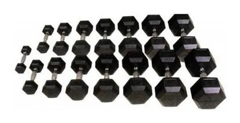Шестигранні прогумовані гантелі Hexagon від 2.5 до 25 (RNS_D-275BS)
