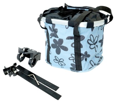 Велосумка корзина 30x25x25cmсм серый с цветами BRAVVOS.