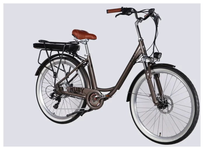 Велосипед з електроприводом 26" AL Dorozhnik eRUBY DD FR рама-17" 48B 15А*г 500Вт мокрий асфальт 2026