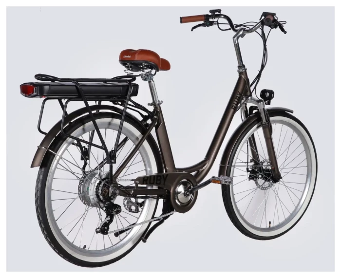 Велосипед з електроприводом 26" AL Dorozhnik eRUBY DD FR рама-17" 48B 15А*г 500Вт мокрий асфальт 2026