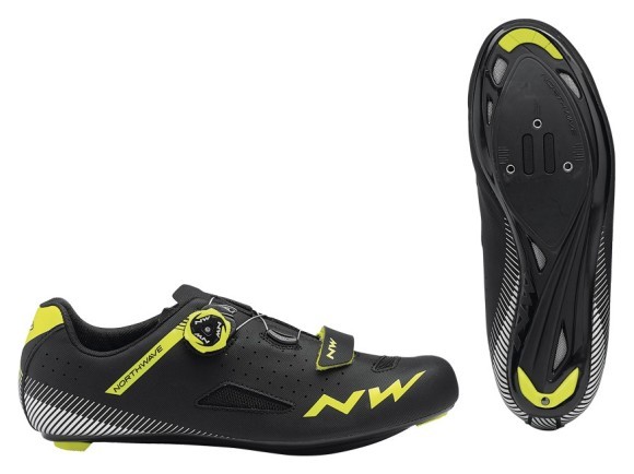Туфлі велосипедні Northwave CORE PLUS M 42 (9.5US) Black/yellow fluo (80191014) O, укр