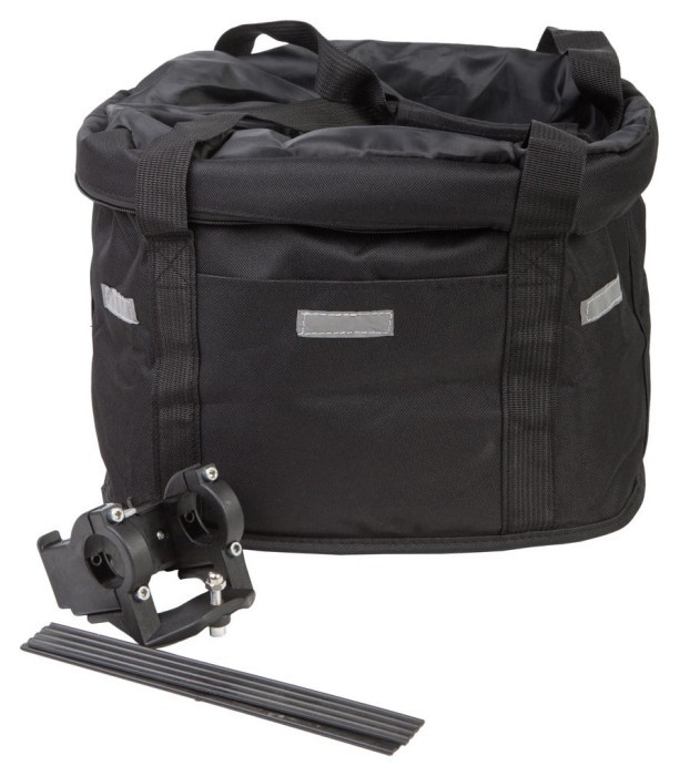 Велосумка кошик на кермо Оксфорд 30x23x25 см BRAVVOS QJ-605 чорний AM (брендоване пакування), укр, укр