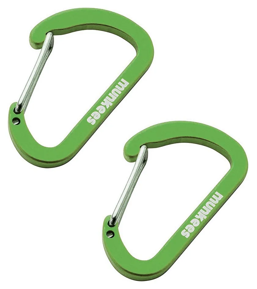 Munkees 3251 карабін Flat Wiregate 4 мм x 40 мм (пара) grass green (3251-GG)