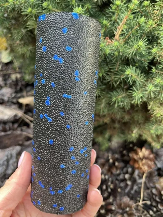 Массажный ролик (роллер) гладкий PowerPlay PP-4346 Mini EPP Foam Roller Черно/Синий (15x5,3см.)