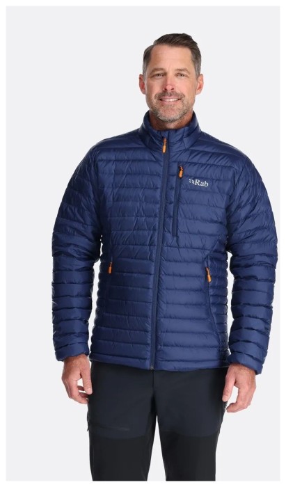 Чоловічий легкий пуховик Rab Microlight Jacket, Deep Ink (Marmalade)