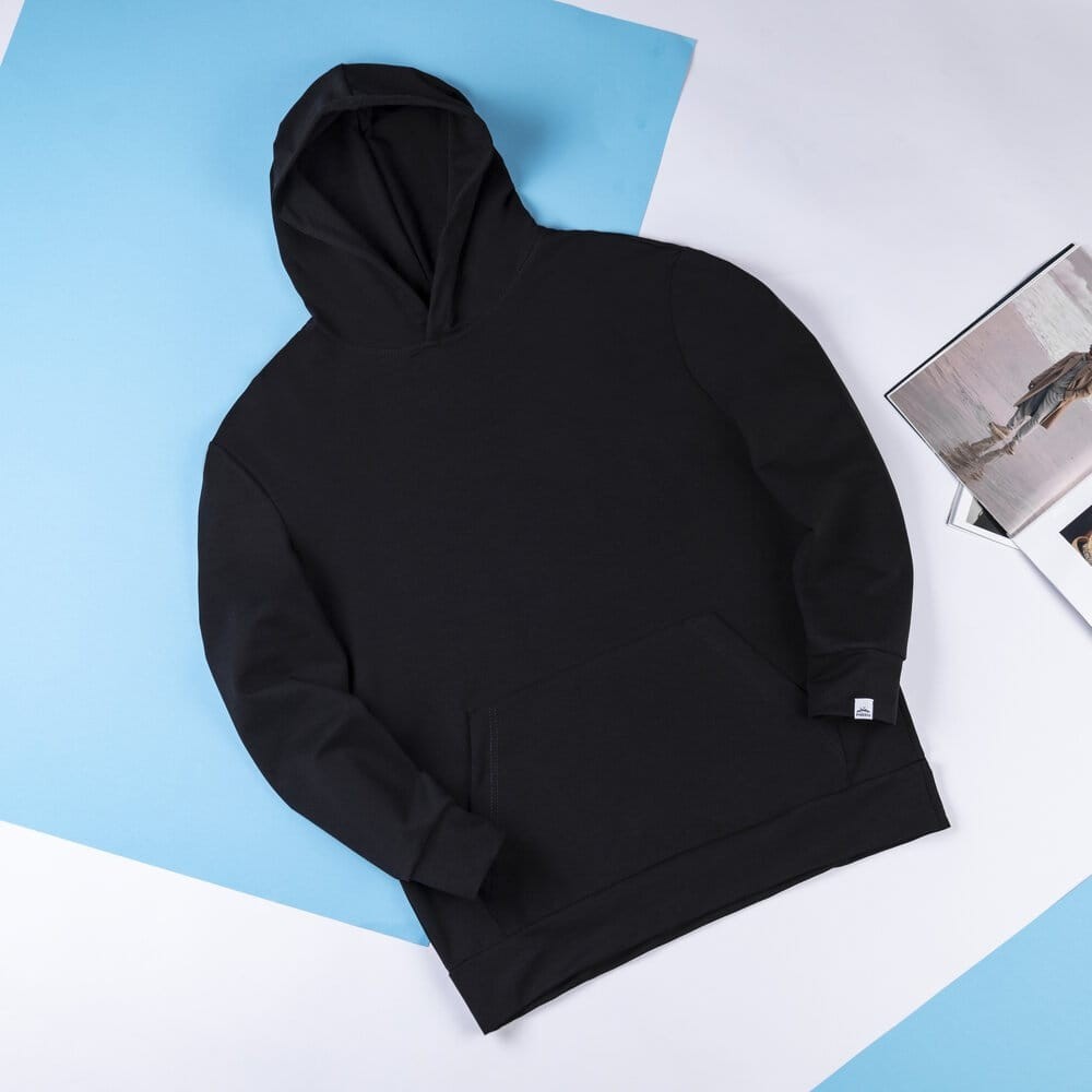 Чоловіче демісезонне худі з капюшоном чорне Pobedov 001