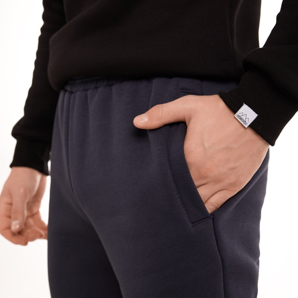 Чоловічі штани джогери з кишенями темно-сині Pobedov 007 ЗИМА, укр, укр