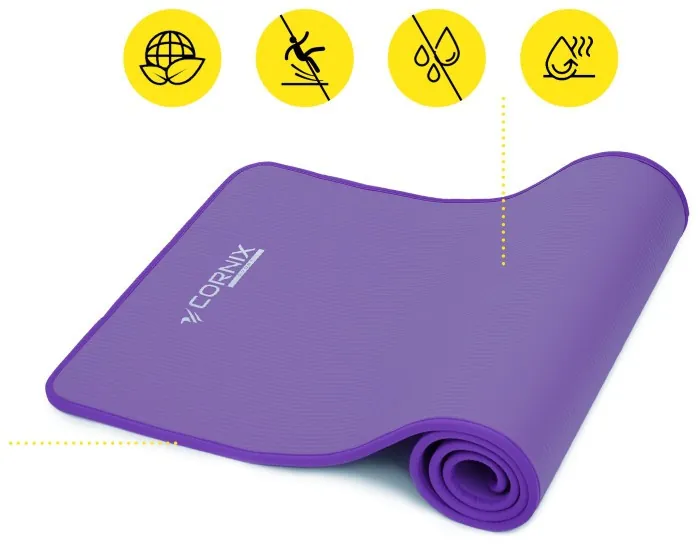 Коврики спортивные Cornix NBR 183 x 61 x 1 cм для йоги и фитнеса XR-0093 Purple/Purple