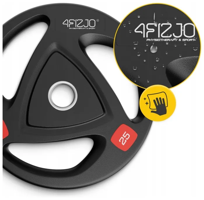 Диск олімпійський 4FIZJO 1 x 25 кг 51 мм металевий, прогумований Black (P-5905973401302)