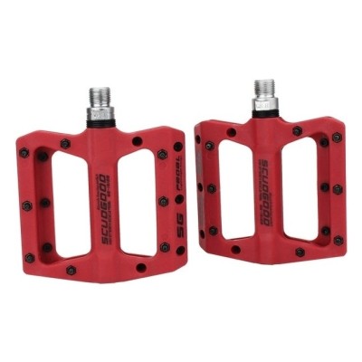 Педали MTB ScudGood нейлона с метал. шипами на пром. подшипнике. черный (красный)