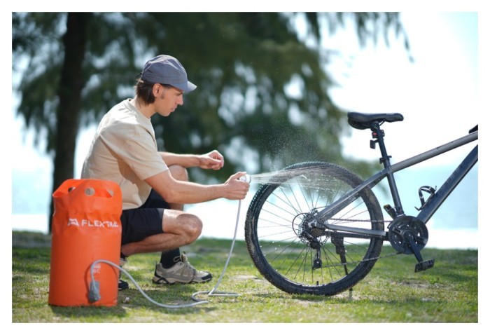 Душ портативный с емкостью и насосом Flextail Tiny Shower Bucket, 20л, оранжевый