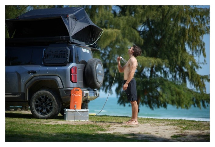 Душ портативный с емкостью и насосом Flextail Tiny Shower Bucket, 20л, оранжевый