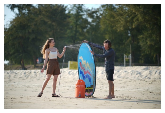 Душ портативный с емкостью и насосом Flextail Tiny Shower Bucket, 20л, оранжевый