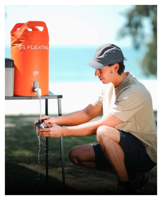 Душ портативный с емкостью и насосом Flextail Tiny Shower Bucket, 20л, оранжевый