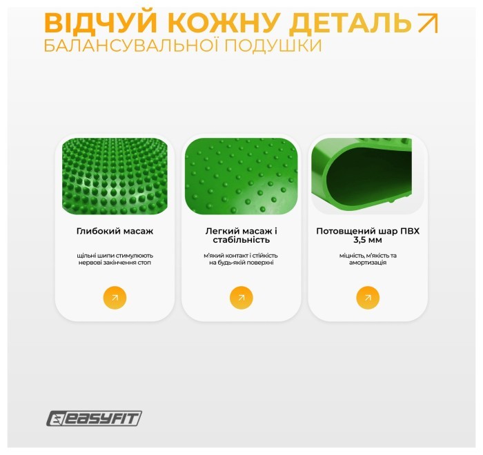 Балансировочная массажная подушка EasyFit Зеленый