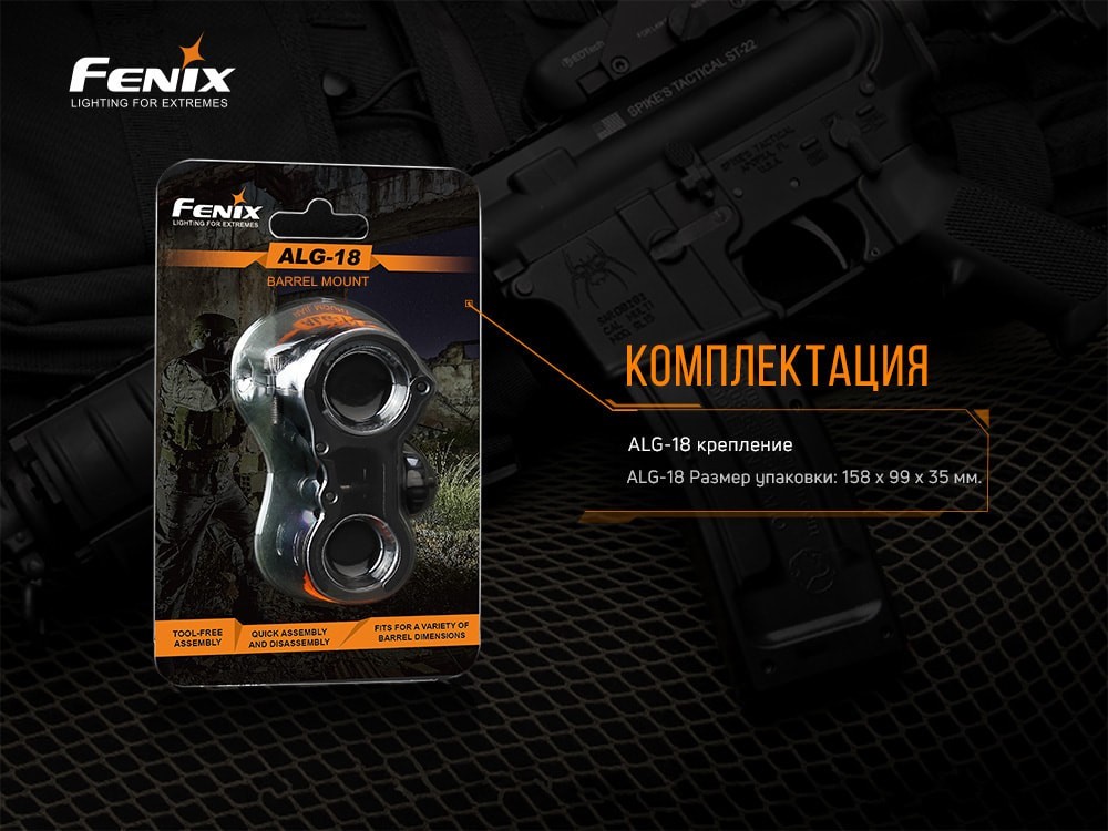 Кріплення на зброю для ліхтарів Fenix ALG-18, укр, укр