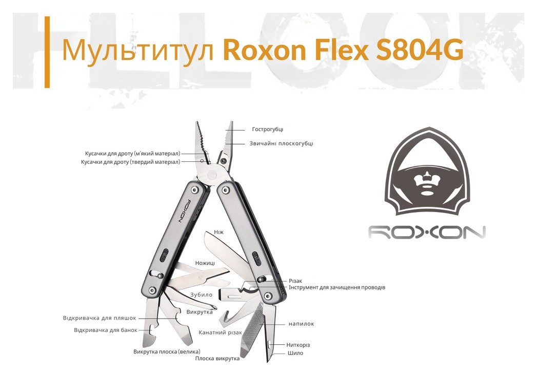 Мультитул Roxon Flex S804, укр, укр