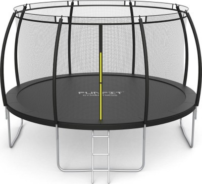 Батут Funfit 3121 з зовнішньою сіткою 12 футів 374 см чорний