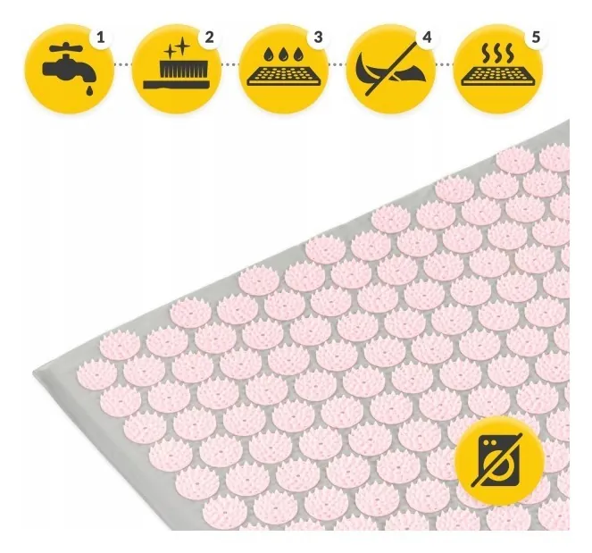 Килимок акупунктурний з подушкою 4FIZJO Eco Mat Аплікатор Кузнєцова Grey/Pink (P-5907739312174)