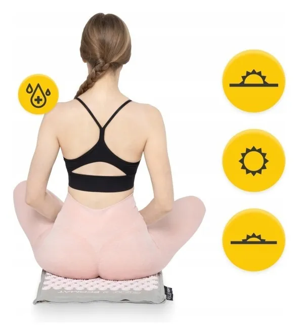 Килимок акупунктурний з подушкою 4FIZJO Eco Mat Аплікатор Кузнєцова Grey/Pink (P-5907739312174)
