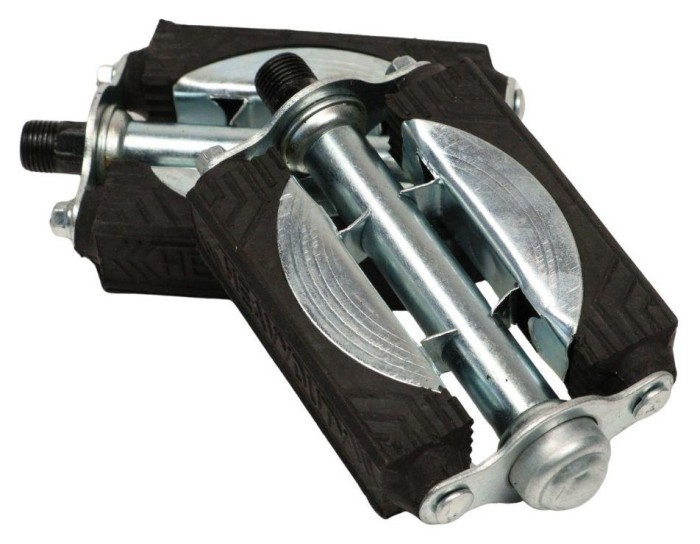 Педалі Сталь + пластик 100*80мм VLT JD-032 срiблястий з чорним насипний 14*1,25 AM (брендоване пакування), укр, укр