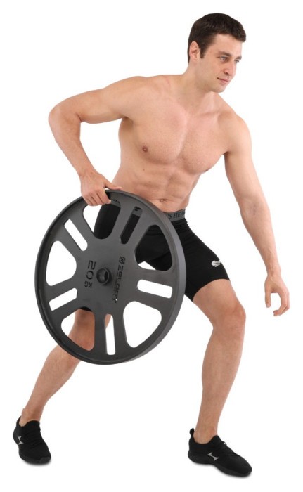 Стальные диски для становой тяги Deadlift Pulling Weight Plates Zelart TA-6992-20 20кг черный