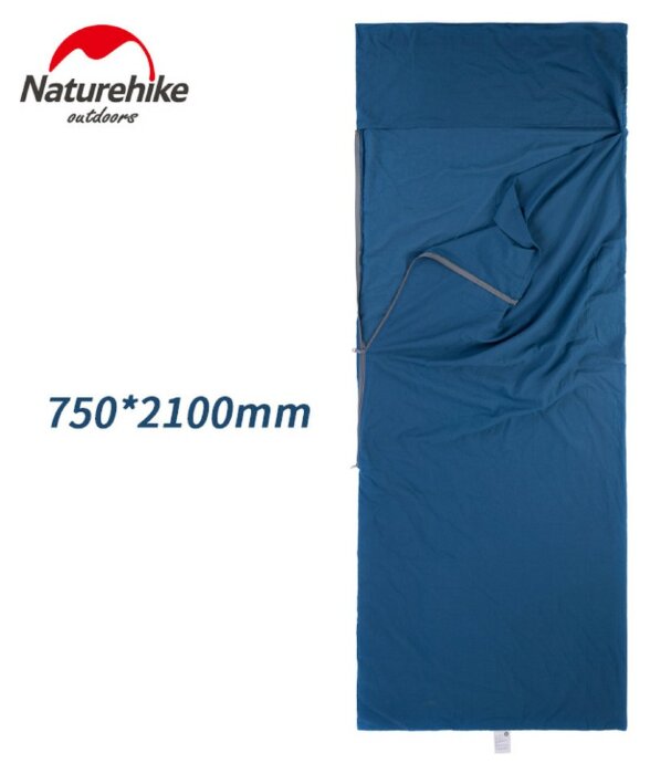 Подкладка для спального мешка Naturehike NH15S012-D, хлопок, синий