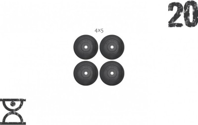 20 кг (4x5) дисков, покрытых пластиком (31 мм)