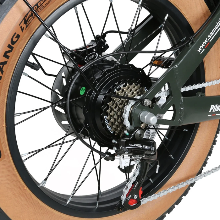 Электровелосипед SAMEBIKE M20 III (2000 Вт; 36 А*ч; 48 В), колеса 20", с ручкой газа, зеленый