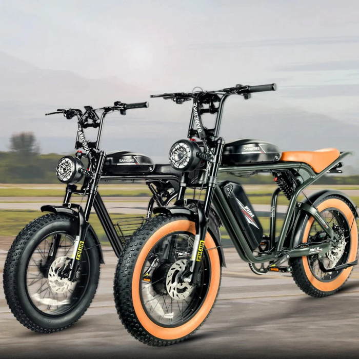Электровелосипед SAMEBIKE M20 III (2000 Вт; 36 А*ч; 48 В), колеса 20", с ручкой газа, зеленый