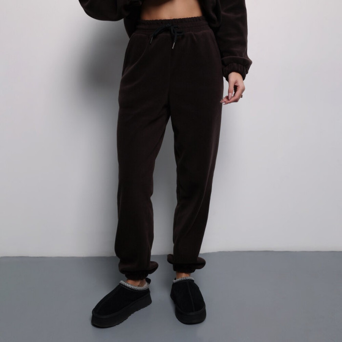 Темно-шоколадный зимний костюм флисовый. Теплый костюм женский Pobedov Huggi женский