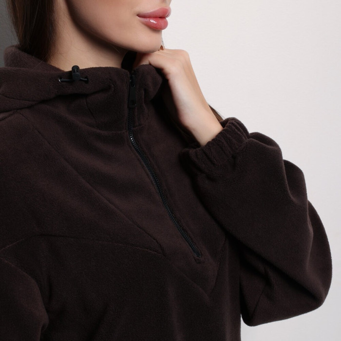 Темно-шоколадный зимний костюм флисовый. Теплый костюм женский Pobedov Huggi женский