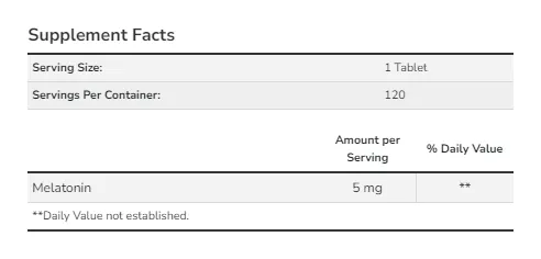 Melatonin 5 mg - 120 tabs