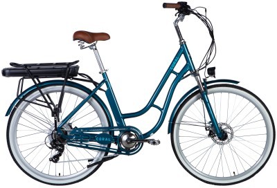 Велосипед с электроприводом 28" AL Dorozhnik eCORAL DD FR рама-19" 48B 12.5А*ч 500Вт темно-бирюзовый YS 767 2025