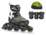 Комплект дитячий (роликові коньки, шолом, захист) Rollerblade CUBE 29-32 (185-210мм) Black/green (07848200 T83), укр