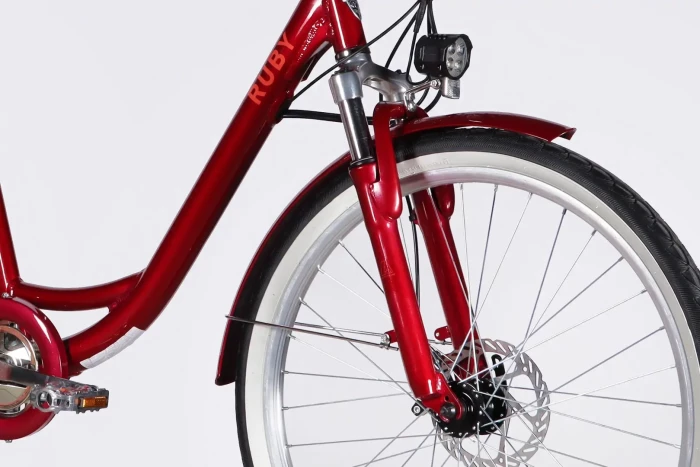 Велосипед з електроприводом 26" AL Dorozhnik eRUBY DD FR рама-17" 48B 15А*г 500Вт бордовий 2026