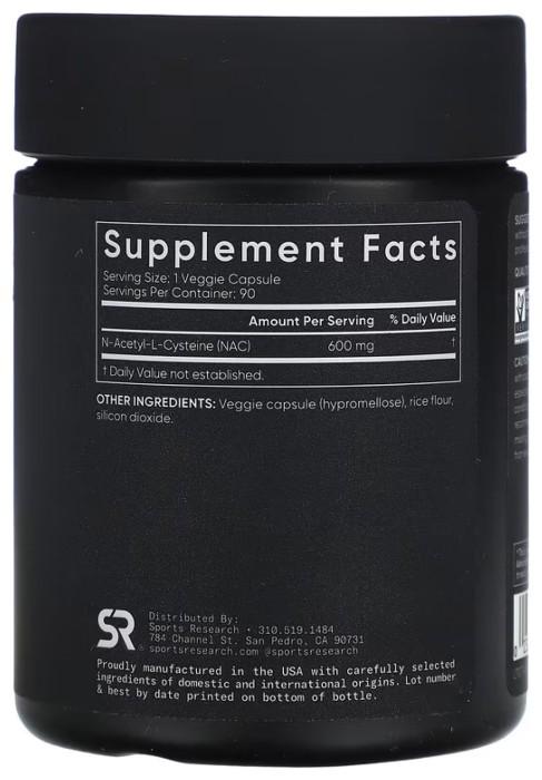 NAC - N-Acetyl-L-Cysteine 600mg - 90 vcaps