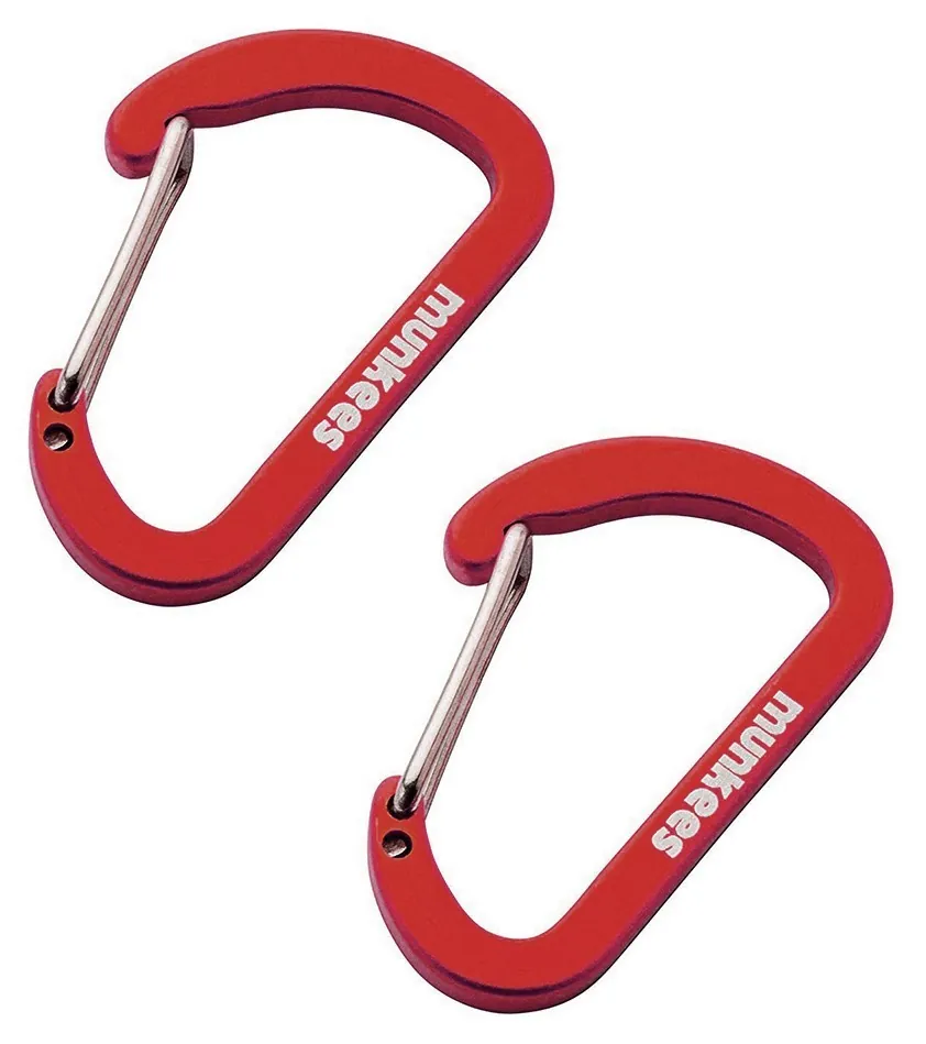 Munkees 3251 карабін Flat Wiregate 4 мм x 40 мм (пара) red (3251-RD)