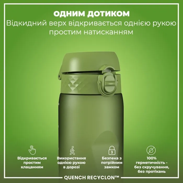 Картофель для воды ION8 1000 мл. (ЭКО бутылка) BPA Free, Khaki Green