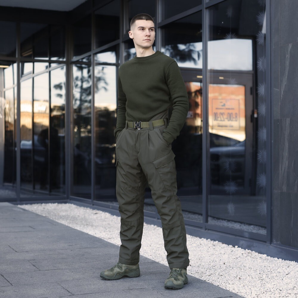 Зимові чоловічі хакі штани Pobedov Fight. Утеплені чоловічі штани зимові хакі, укр, укр