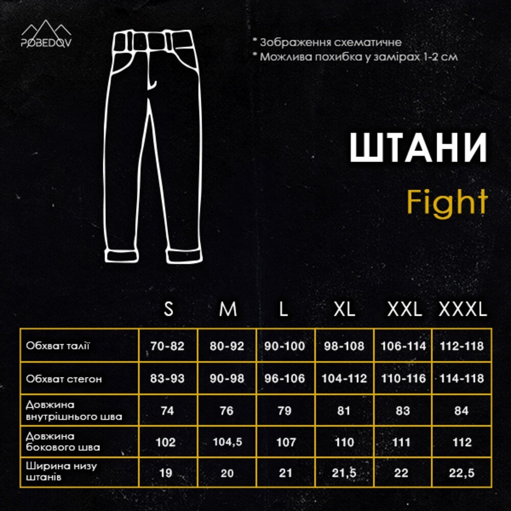 Зимові чоловічі хакі штани Pobedov Fight. Утеплені чоловічі штани зимові хакі, укр, укр