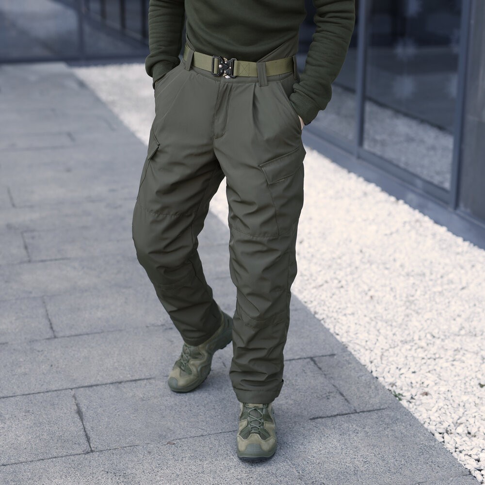 Зимові чоловічі хакі штани Pobedov Fight. Утеплені чоловічі штани зимові хакі, укр, укр