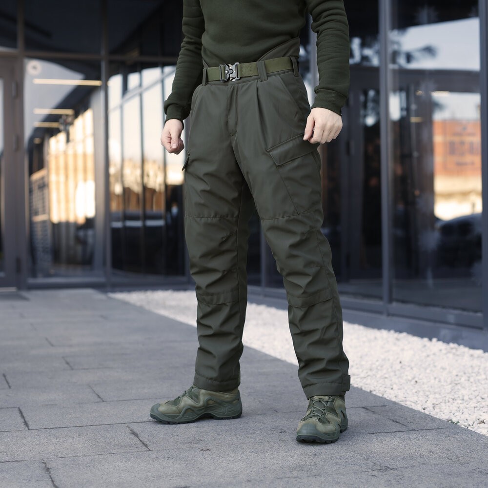 Зимові чоловічі хакі штани Pobedov Fight. Утеплені чоловічі штани зимові хакі, укр, укр