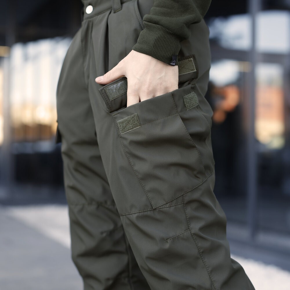 Зимові чоловічі хакі штани Pobedov Fight. Утеплені чоловічі штани зимові хакі, укр, укр