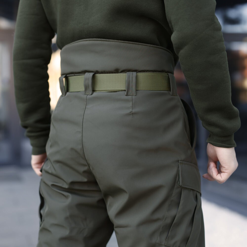 Зимові чоловічі хакі штани Pobedov Fight. Утеплені чоловічі штани зимові хакі, укр, укр