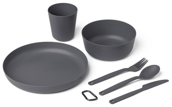 Набір посуду Sea to Summit Camp Dinnerware Set w/ Mesh Sack, 1P, 6 Piece, Charcoal