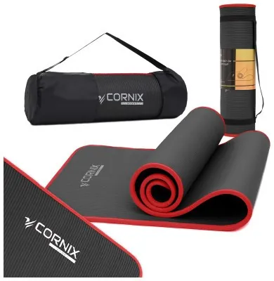 Коврик спортивный Cornix NBR 183 x 61 x 1 cм для йоги и фитнеса XR-0094 Black/Red